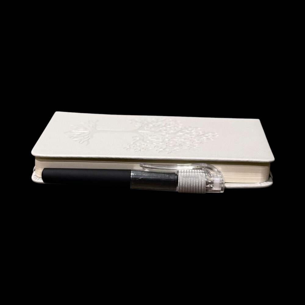 Light Gray Tree of Life Embossed Small Hardcover Lined Journal with Pen - Picture 5 of 6